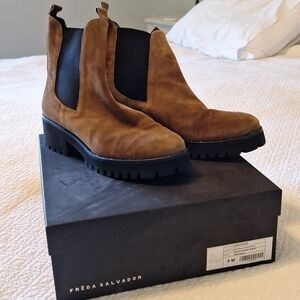 Freda Salvador Brown Suede Ankle Boots